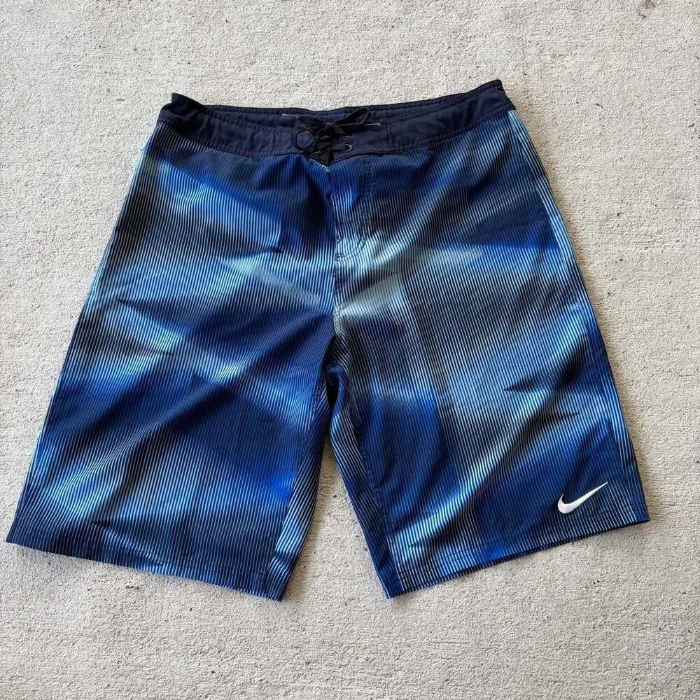 Nike Vapor Board Shorts Blue Striped Size 34
